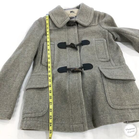 Burberry Woodville Gray Wool Toggle Peacoat - Picture 11 of 14